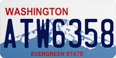 WA license plate ATW6358