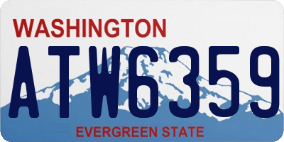WA license plate ATW6359
