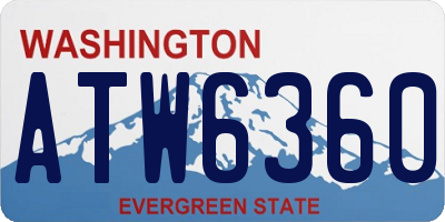 WA license plate ATW6360