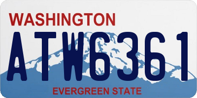 WA license plate ATW6361