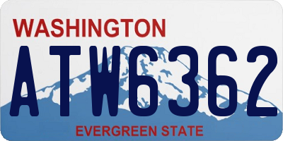 WA license plate ATW6362