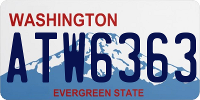 WA license plate ATW6363