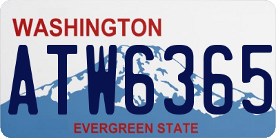 WA license plate ATW6365