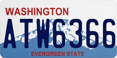 WA license plate ATW6366