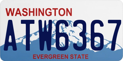 WA license plate ATW6367