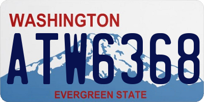 WA license plate ATW6368
