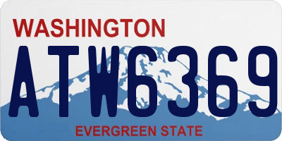 WA license plate ATW6369