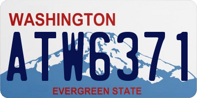 WA license plate ATW6371