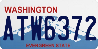 WA license plate ATW6372
