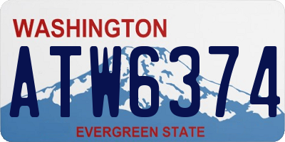 WA license plate ATW6374
