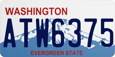 WA license plate ATW6375