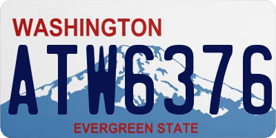 WA license plate ATW6376