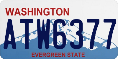 WA license plate ATW6377