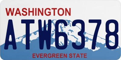 WA license plate ATW6378
