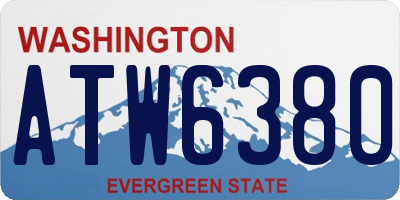 WA license plate ATW6380