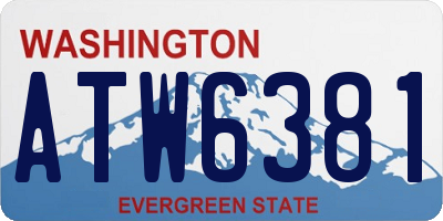 WA license plate ATW6381