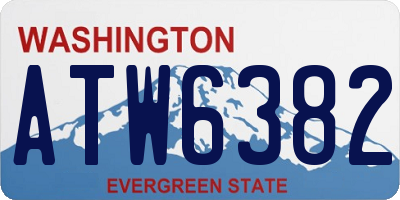 WA license plate ATW6382