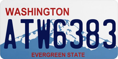 WA license plate ATW6383