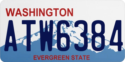 WA license plate ATW6384