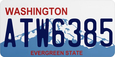 WA license plate ATW6385