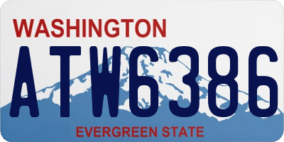 WA license plate ATW6386