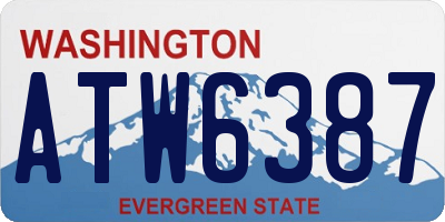 WA license plate ATW6387