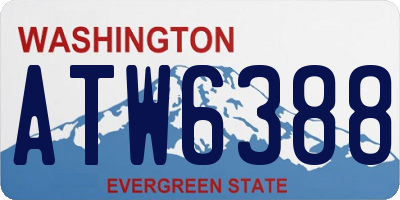 WA license plate ATW6388