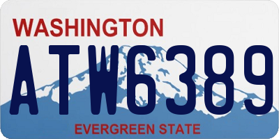 WA license plate ATW6389