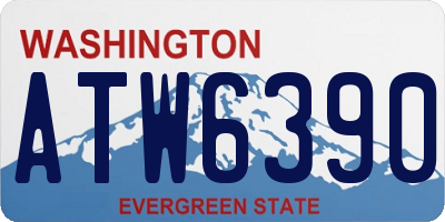 WA license plate ATW6390