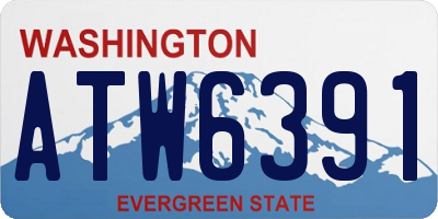 WA license plate ATW6391