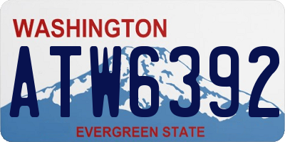 WA license plate ATW6392