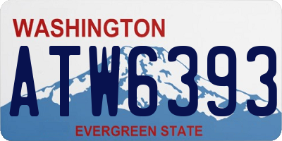 WA license plate ATW6393