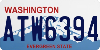 WA license plate ATW6394