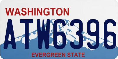 WA license plate ATW6396