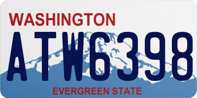 WA license plate ATW6398