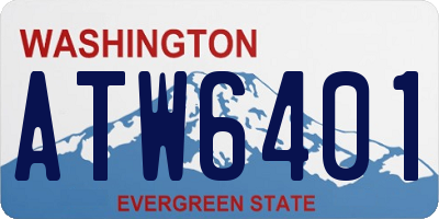 WA license plate ATW6401