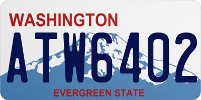 WA license plate ATW6402