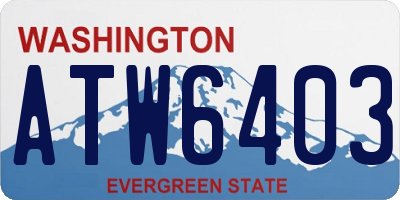 WA license plate ATW6403