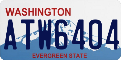 WA license plate ATW6404
