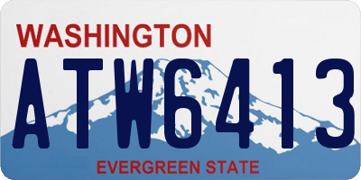 WA license plate ATW6413