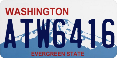 WA license plate ATW6416