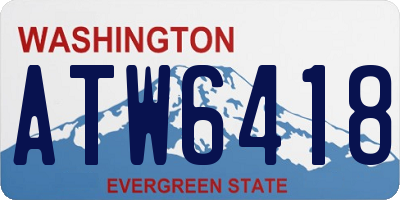 WA license plate ATW6418