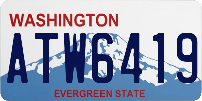 WA license plate ATW6419
