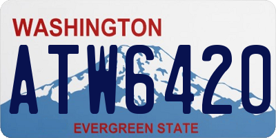 WA license plate ATW6420