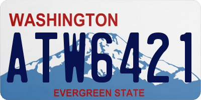 WA license plate ATW6421