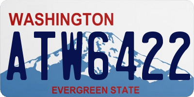 WA license plate ATW6422