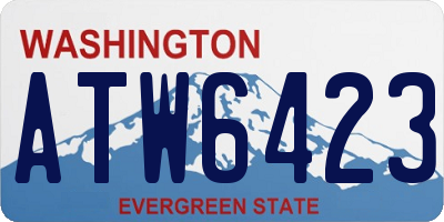 WA license plate ATW6423