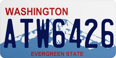 WA license plate ATW6426