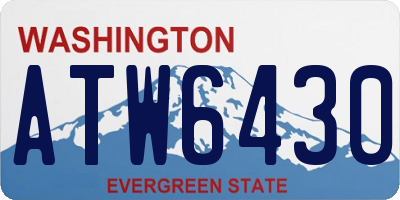 WA license plate ATW6430