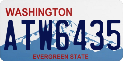 WA license plate ATW6435
